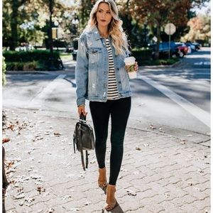 VICI “Billie Jean” Distressed Jean Jacket, M